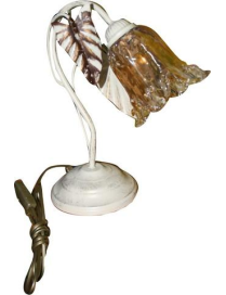 WROUGHT IRON ASSORTED IVORY LAMP