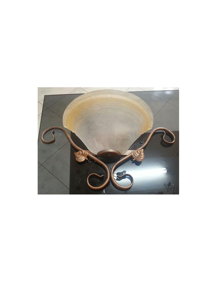 BURNISHED WROUGHT IRON BATH APPLIQUE