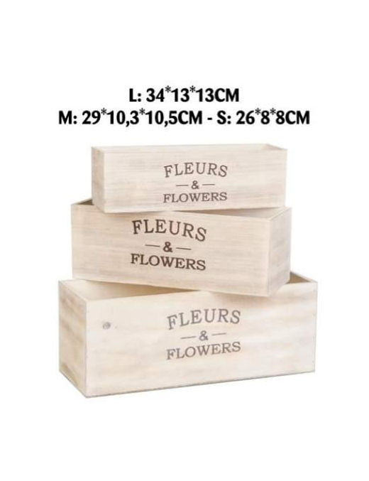 PORTAVASO FLOWERS RETTANGOLARE 3 PEZZI