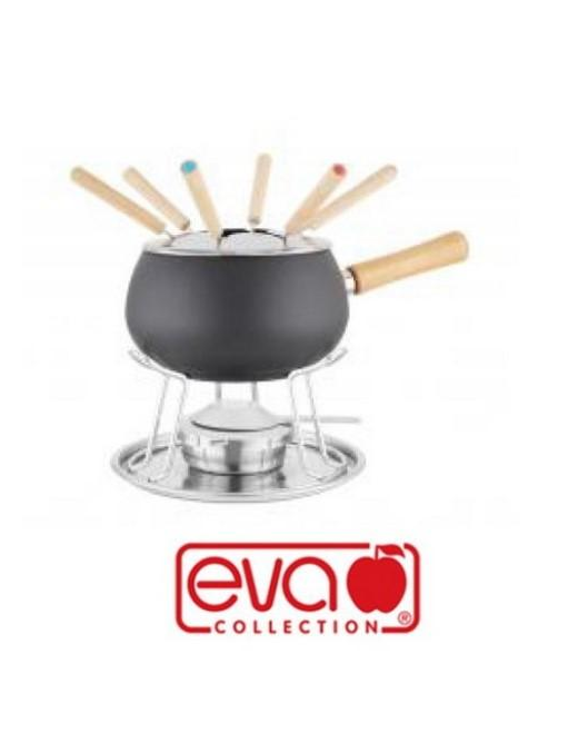 FONDUTA SMALTO NERO CON ACCESSORI