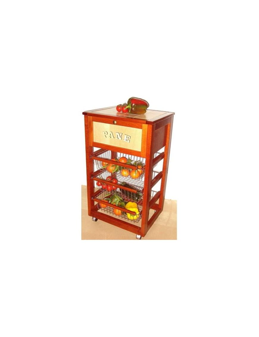 CARRELLO PORTAPANE 38x48 h85 CILIEGIO