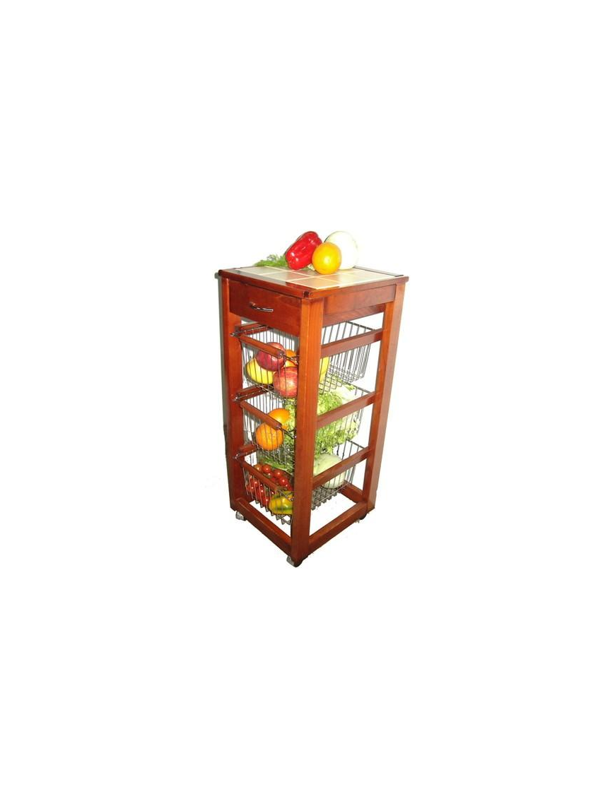 CARRELLO SLIM CILIEGIO 36x33x83cm