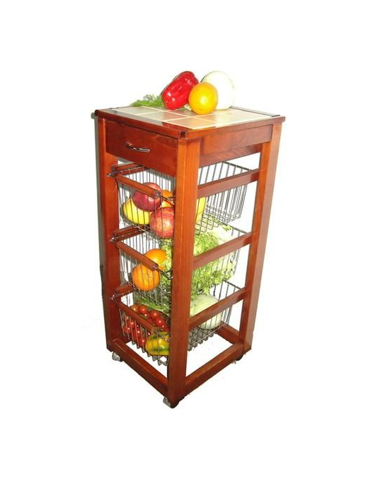CARRELLO SLIM CILIEGIO 36x33x83cm