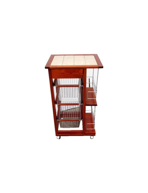CARRELLO CON PORTA BOTTIGLIECILIEGIO 48x38x83