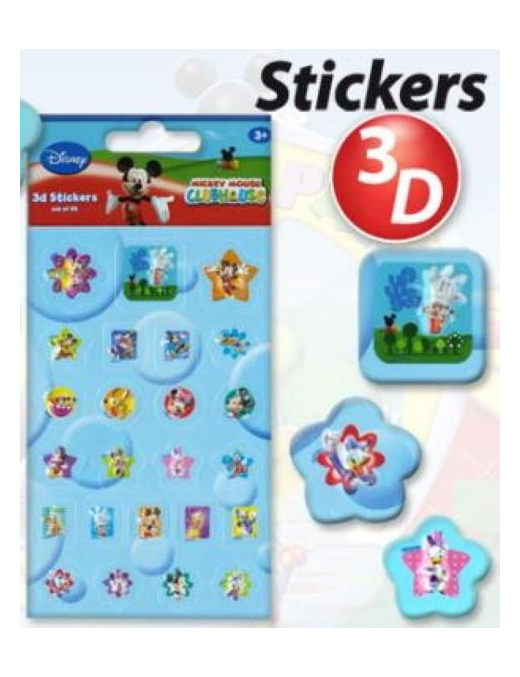 MICKEY STICKERS MINI 3D 24PZ $$