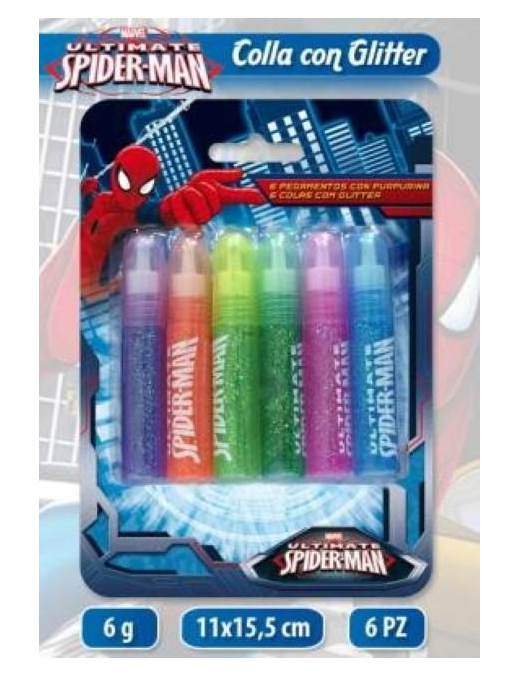 SPIDERMAN COLLA GLITTER 6PZ AS5255 $$