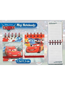 CARS MINI NOTEBOOK C/ELASTICO AS3925 $$
