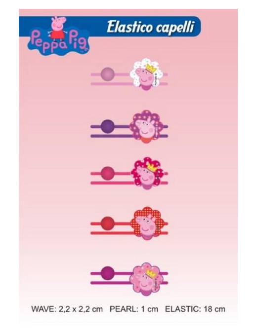 PEPPA PIG ELASTICI CAPELLI ONDULAT 2pz$$