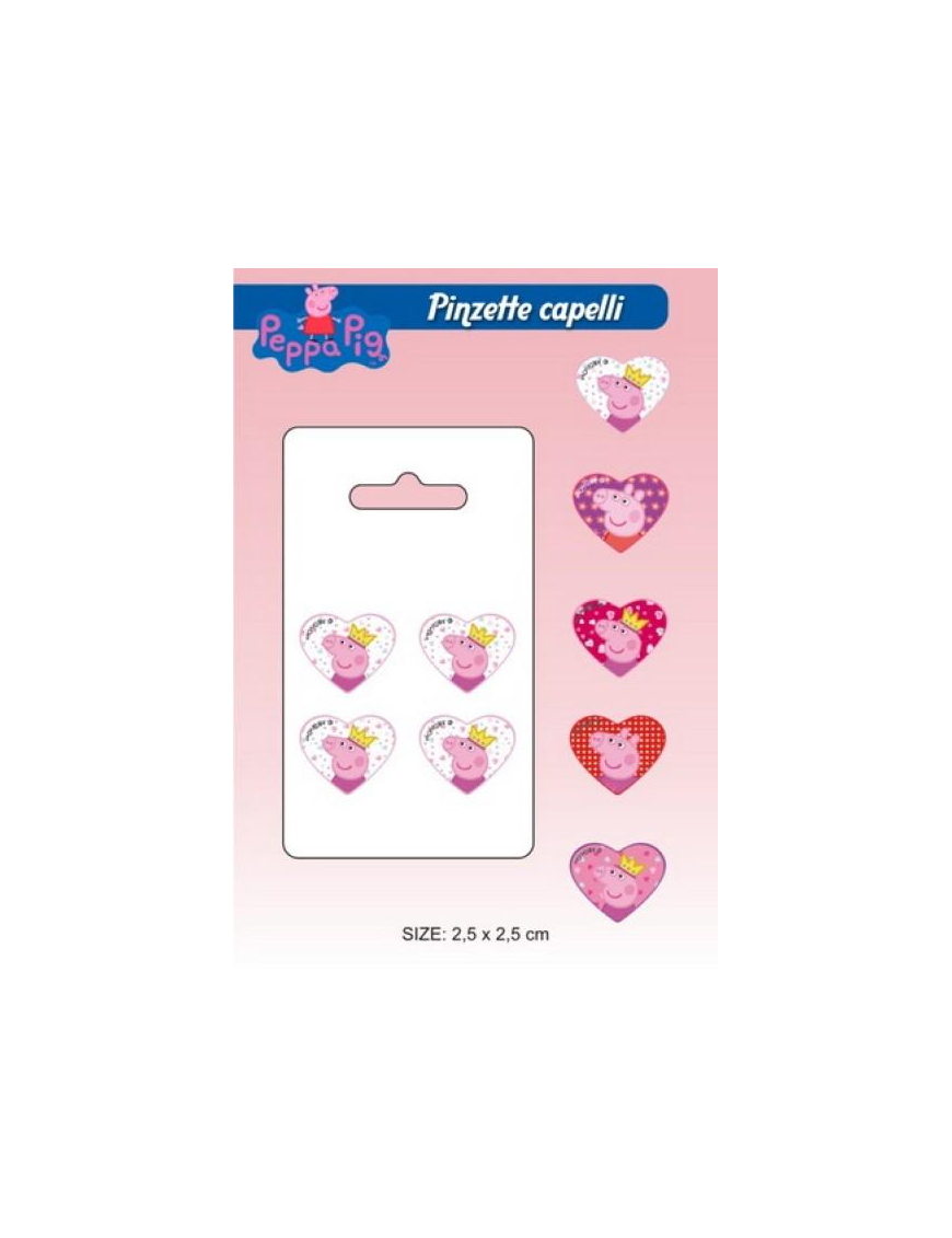 PEPPA PIG PINZE CAPEL CUORE 4pz 048202$$