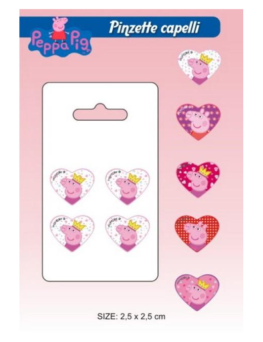 PEPPA PIG PINZE CAPEL CUORE 4pz 048202$$