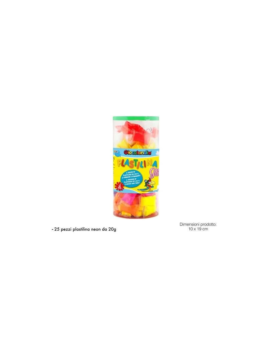 PLASTILINA  500 GR 25 PEZZI NEON