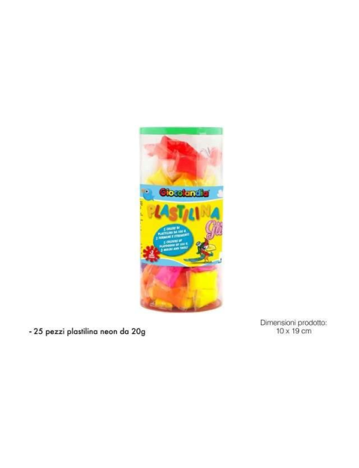 PLASTILINE 500 GR 25 NEON PIECES