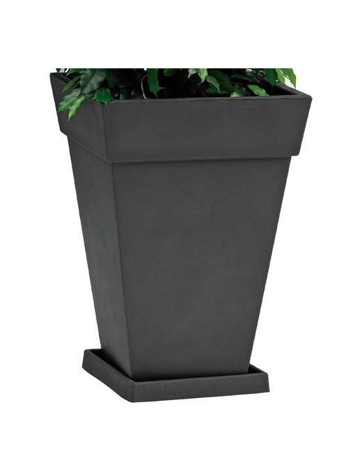 VASE WITH ANTHRACITE BAND 62x62x86.5 CENTIMETERS
