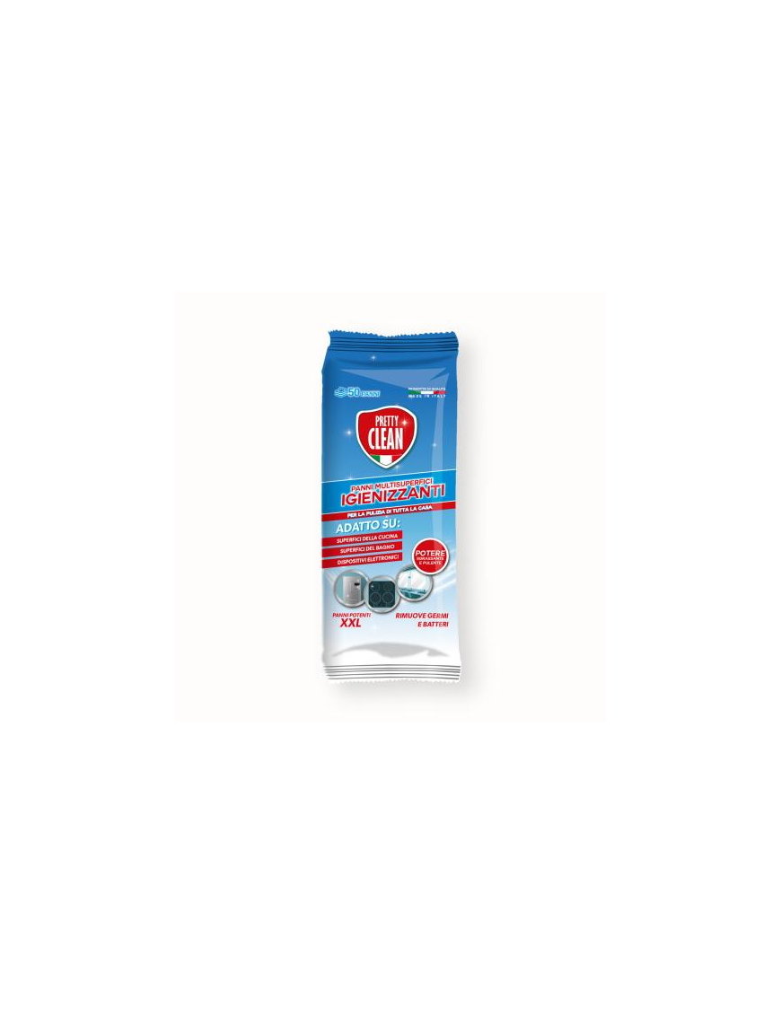 PRETTY CLEAN MULTIPURPOSE SANITIZING WIPES 50 pieces