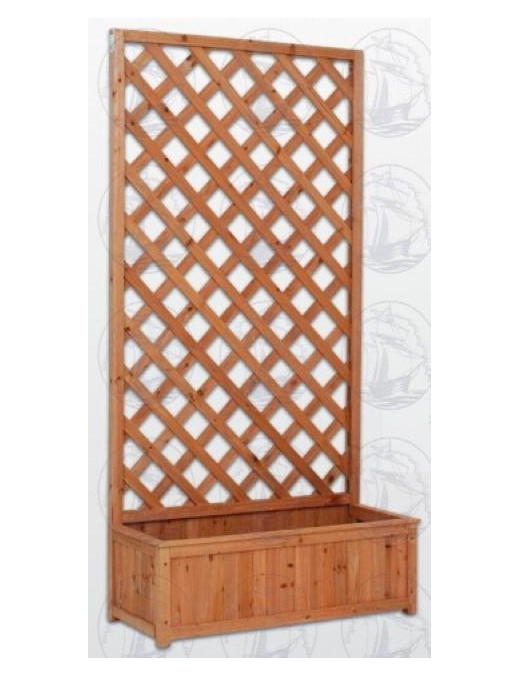 RECTANGULAR WOOD PANEL WITH PLANTER 75x180 cm