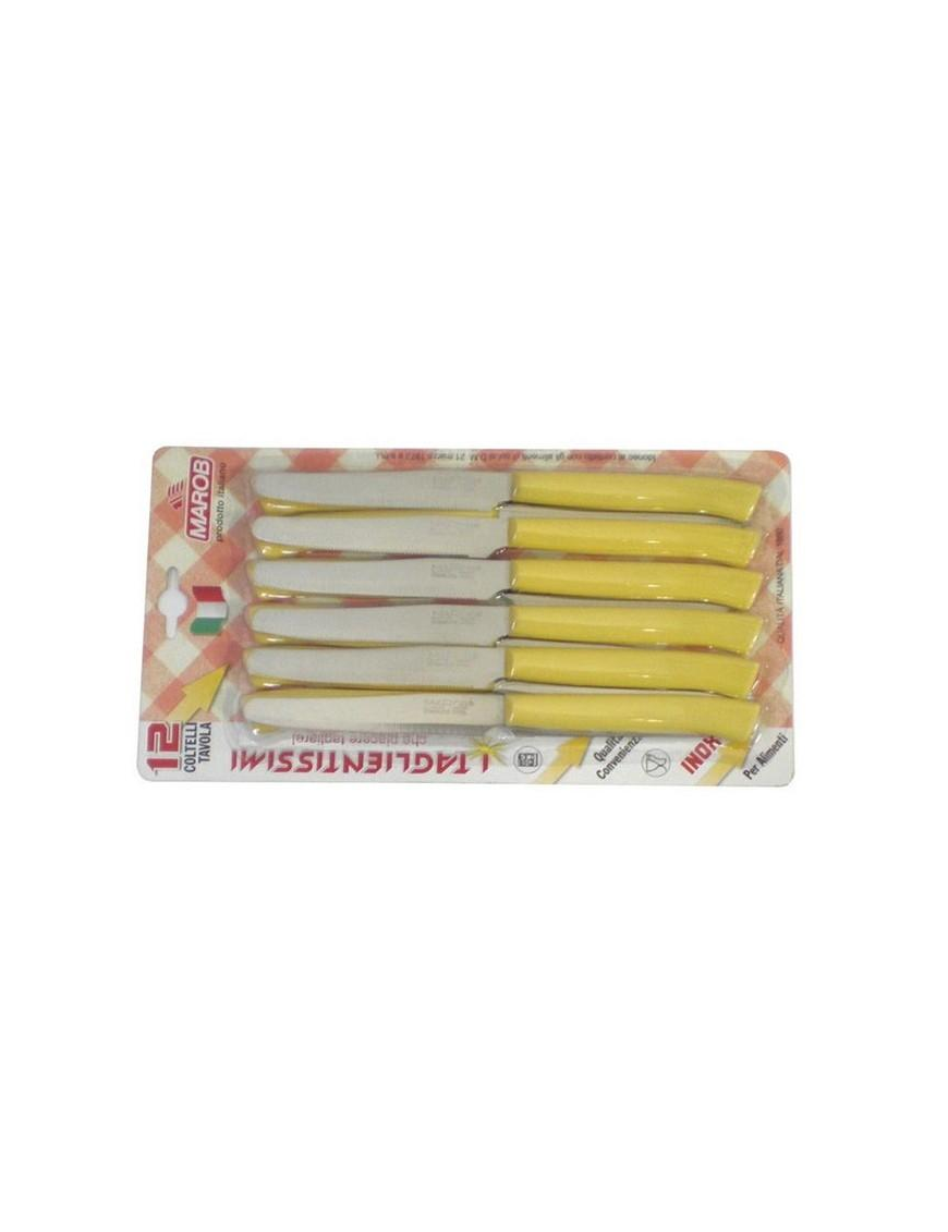 COLTELLI TAVOLA 12 PEZZI GIALLO