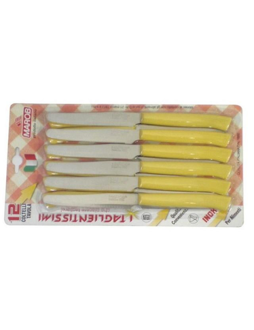 COLTELLI TAVOLA 12 PEZZI GIALLO