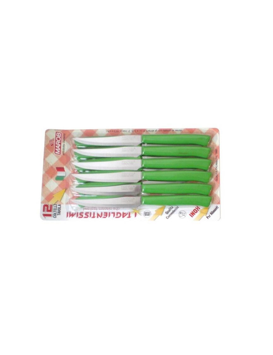 COLTELLI BISTECCA 12 PEZZI VERDI