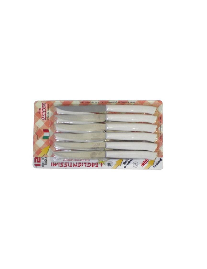 COLTELLI BISTECCA 12 PEZZI BIANCO
