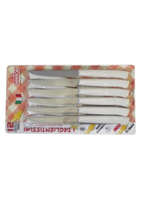 COLTELLI BISTECCA 12 PEZZI BIANCO