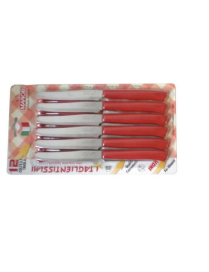COLTELLI TAVOLA 12 PEZZI ROSSI