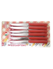 COLTELLI BISTECCA 12 PEZZI ROSSI