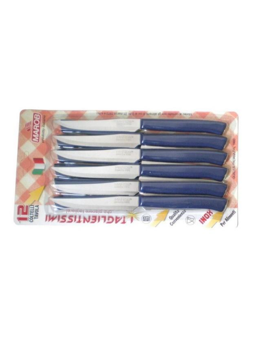 COLTELLI BISTECCA 12 PEZZI BLU
