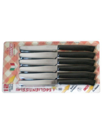 COLTELLI TAVOLA 12 PEZZI NERO