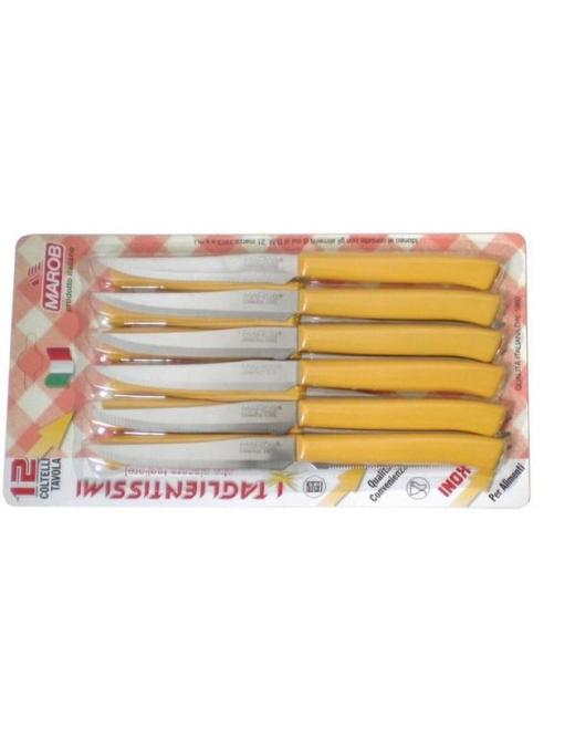 COLTELLI BISTECCA 12 PEZZI GIALLO
