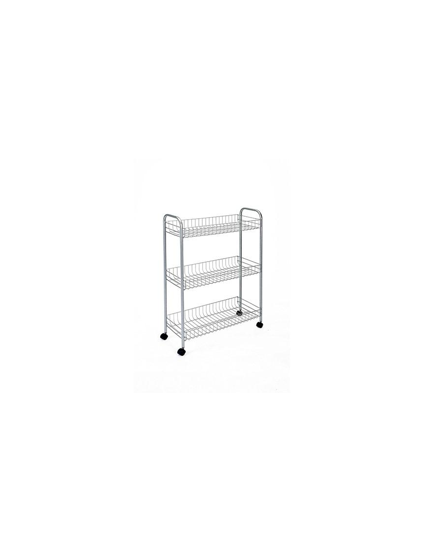 SILVER SHELF 3 TIERS LUGANO 41x26x64 CENTIMETERS