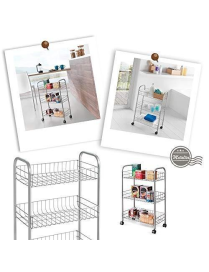 SILVER SHELF 3 TIERS LUGANO 41x26x64 CENTIMETERS