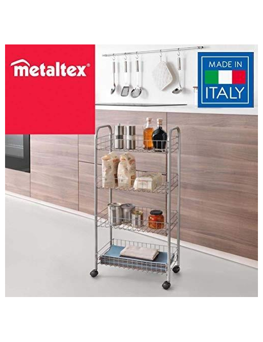 SILVER SHELF 4 TIERS ASCONA 41x26x86 CENTIMETERS