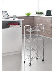 SILVER SHELF 4 TIERS ASCONA 41x26x86 CENTIMETERS