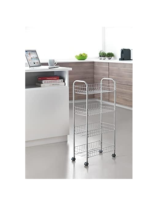 SILVER SHELF 4 TIERS ASCONA 41x26x86 CENTIMETERS
