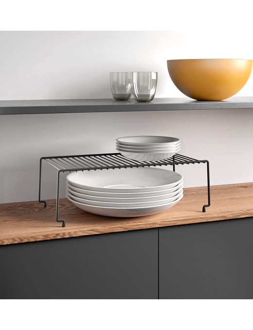 BLACK STACKABLE SHELF 47x23x15 CENTIMETERS