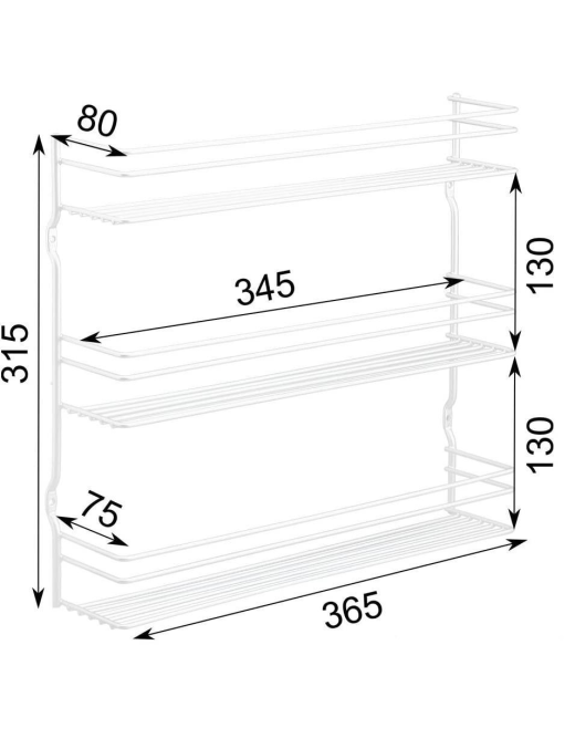 BLACK PEPITO SPICE RACK 36x8x32 CENTIMETERS