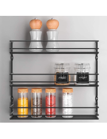 BLACK PEPITO SPICE RACK 36x8x32 CENTIMETERS