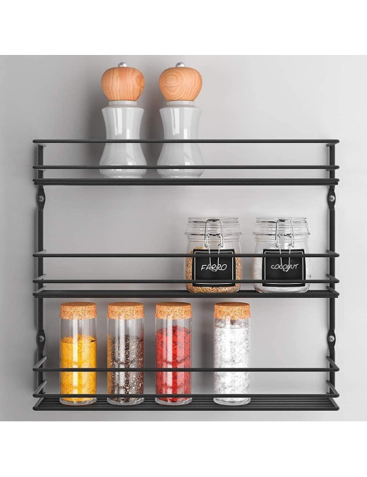 BLACK PEPITO SPICE RACK 36x8x32 CENTIMETERS