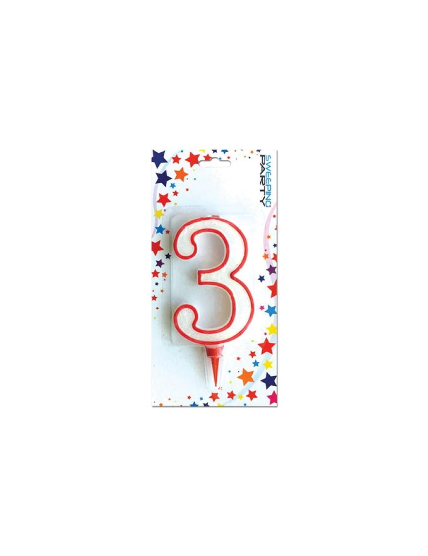 CANDELINA NUMERALE GIGANTE "3" 0286