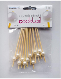 STECCHINI 10 CENTIMETRI 12 PEZZI PERLA BIANCA