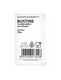 BUSTINE PER ALIMENTI 50 PEZZI 6x10 CENTIMETRI