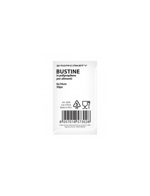 BUSTINE PER ALIMENTI 50 PEZZI 6x10 CENTIMETRI