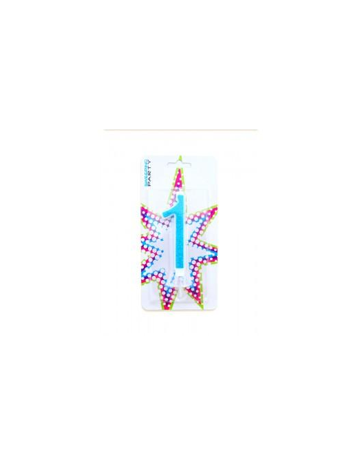 CANDELINA GLITTER BLU N. 1