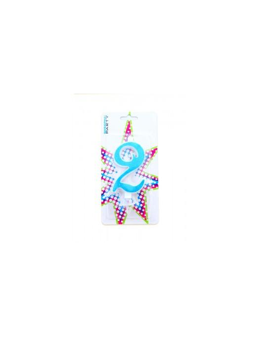 BLUE GLITTER CANDLE N. 2