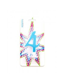 CANDELINA GLITTER BLU N. 4