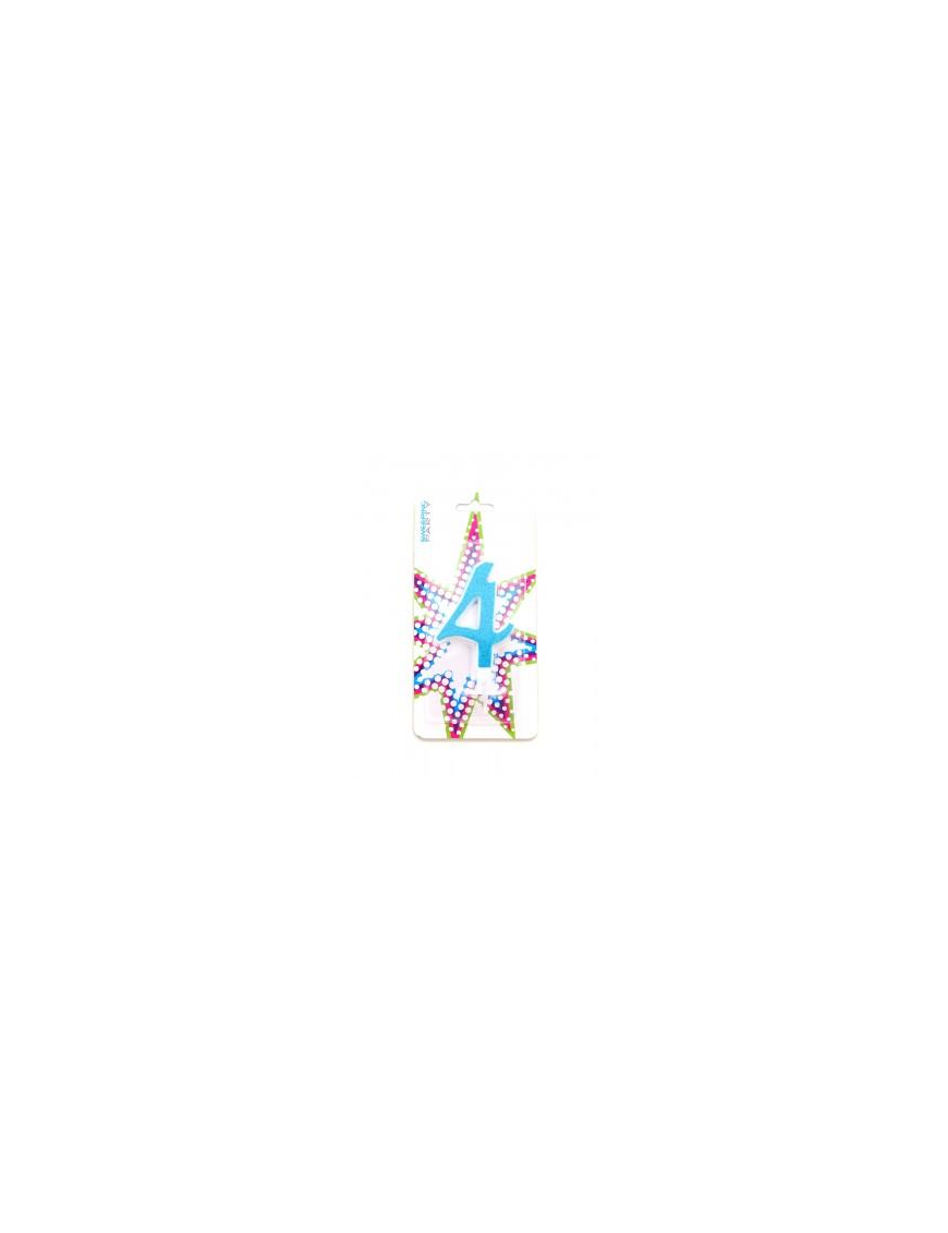 BLUE GLITTER CANDLE N. 4