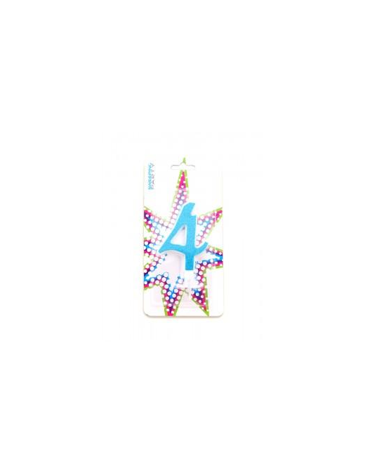 CANDELINA GLITTER BLU N. 4
