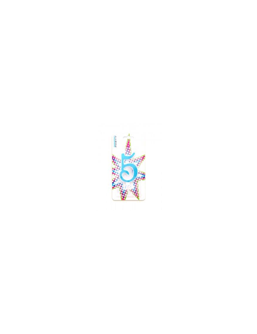 CANDELINA GLITTER BLU N. 5