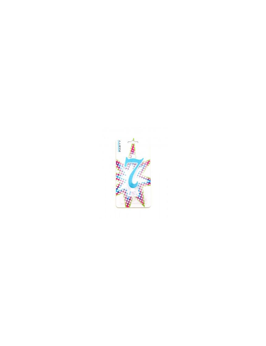 CANDELINA GLITTER BLU N. 7
