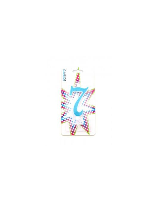 BLUE GLITTER CANDLE N. 7